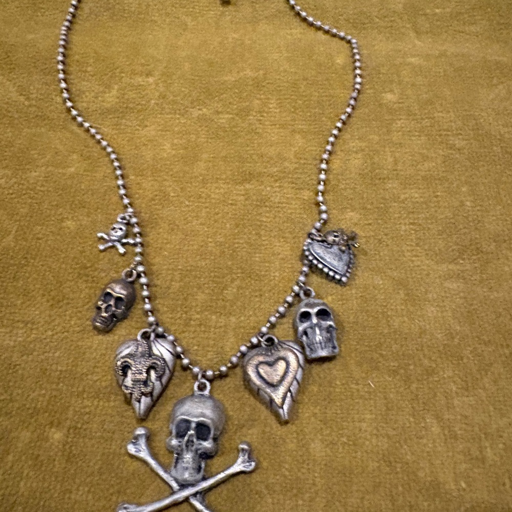 Silver Skull Charm Necklace